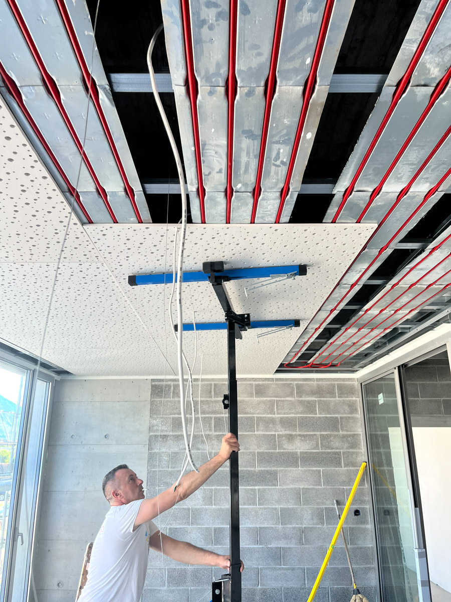 Installation d'un plafond chauffant