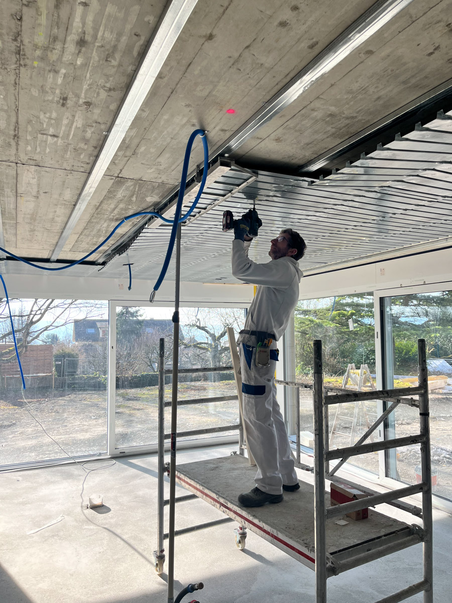 Installation d'un plafond chauffant