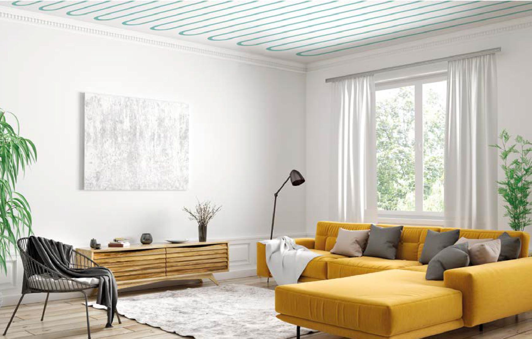 onivo-alternative-chauffage-au-sol-panneau-rayonnant Plafond rafraichissant dans une maison
