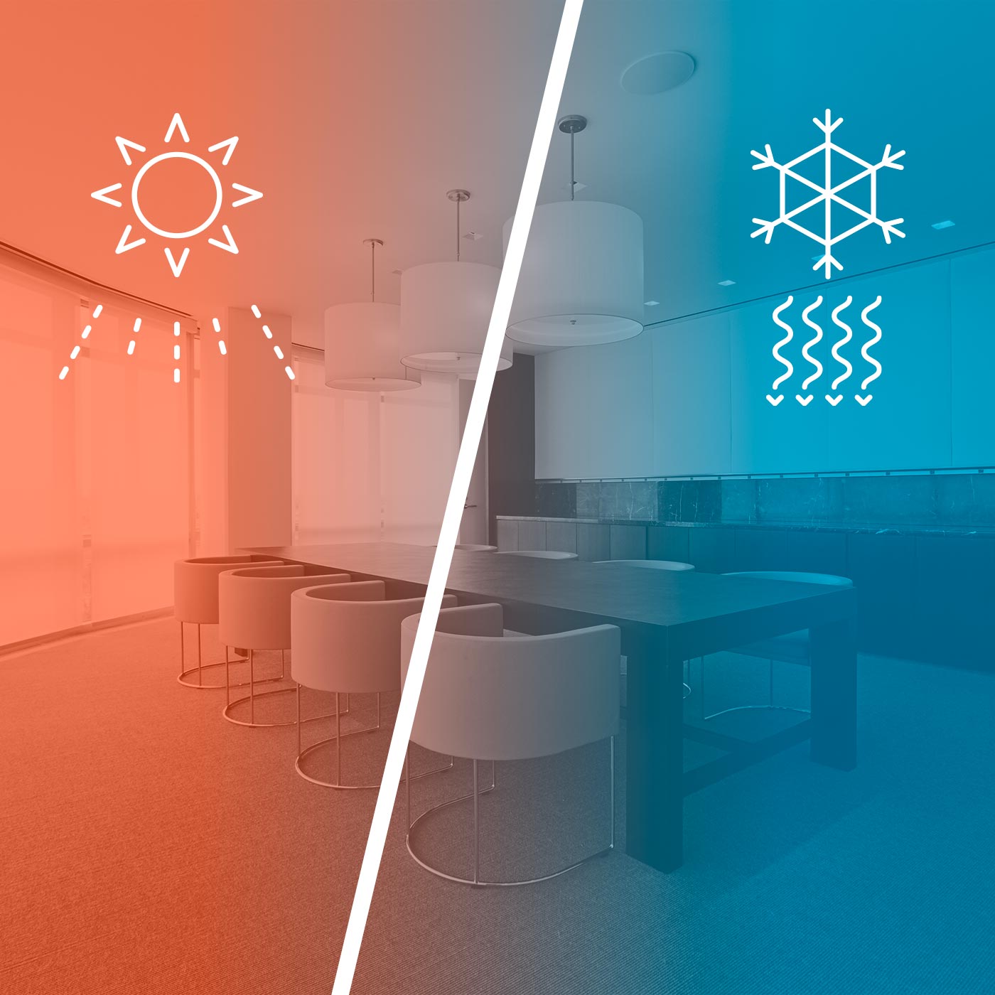 Image représentant le chaud et le froid dans une pièce