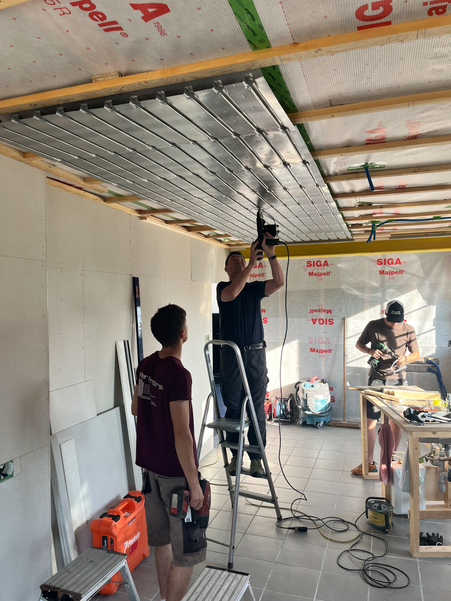 Installation d'un plafond chauffant